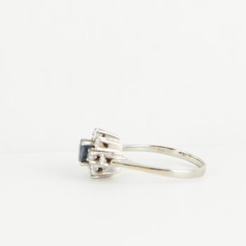 Ladies´ ring 14k gold with 0.50ct sapphire and 0.50ct diamonds