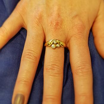Ladies ring 14k gold with 0.20ct diamonds