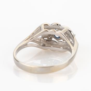 Preview: Damenring (585er Gold) mit Saphir und Brillanten