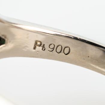 Damenring (900er Platin) mit einem 11.67ct Turmalin und 0.47ct Brillanten