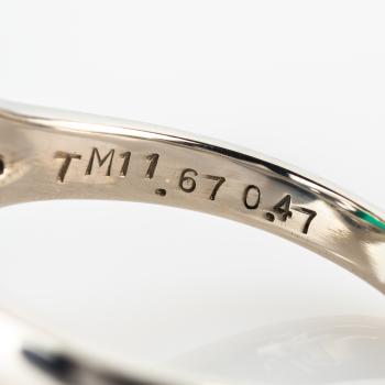 Damenring (900er Platin) mit einem 11.67ct Turmalin und 0.47ct Brillanten