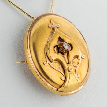 Antiker Anhänger (14k Gold) mit Diamant