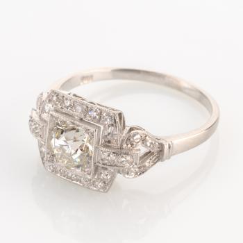 Preview: Art Deco ring (18k Gold) with 1.50ct diamonds