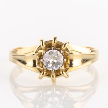 Vintage Damenring 585er Gold mit 0.30ct Brillant