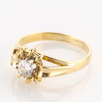 Preview: Vintage Damenring 585er Gold mit 0.30ct Brillant