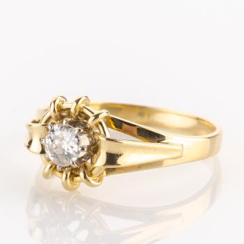 Preview: Vintage Damenring 585er Gold mit 0.30ct Brillant