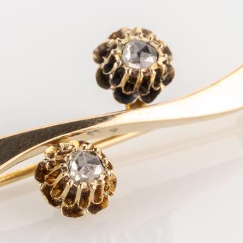 Preview: Antike Brosche (585er Gold) mit  Diamanten