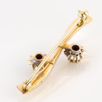 Preview: Antike Brosche (585er Gold) mit  Diamanten