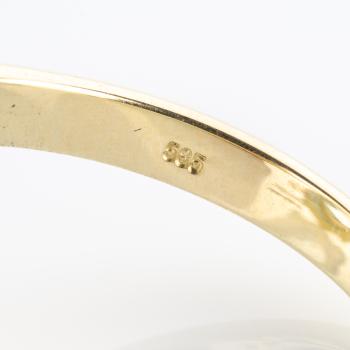Damenring 585er Gold mit 3.39ct Topas und 0.10ct Brillant