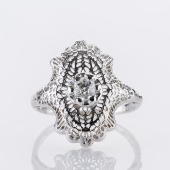 0.30ct Art Déco Diamond Ring in 14K White Gold
