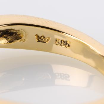 Ring aus 585er Gelbgold mit Perle und 0.08ct Brillanten