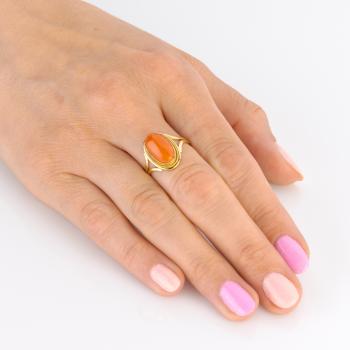 Vintage Ring (750er Gold) mit Koralle