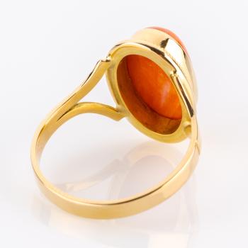 Preview: Vintage Ring (750er Gold) mit Koralle
