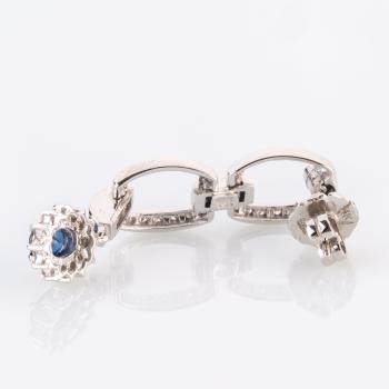 Earrings 14k gold with 0.40ct sapphires and 0.86ct diamonds