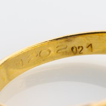 Vintage Ring aus 750er Gold mit 1.50ct Blautopas und 0.28ct Brillanten