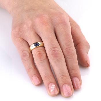 14k gold ring with a 1.0ct sapphire and 0.20ct diamonds
