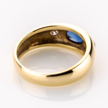 14k gold ring with a 1.0ct sapphire and 0.20ct diamonds