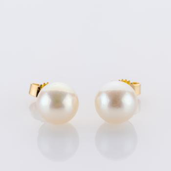 Preview: Pearl Earrings in 14K Yellow Gold