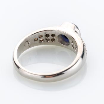 Preview: Vintage Ring aus 750er Gold mit 0.50ct Saphir und 0.28ct Diamanten