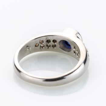 Vintage Ring aus 750er Gold mit 0.50ct Saphir und 0.28ct Diamanten