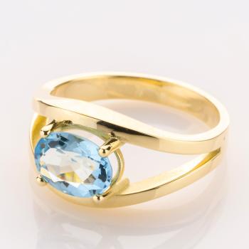 Preview: Ring aus 585er Gold mit 1.41ct Aquamarin