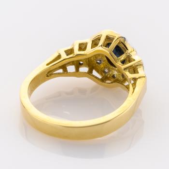 Preview: Vintage Ring mit 0.30ct Saphir und 0.20ct Brillanten