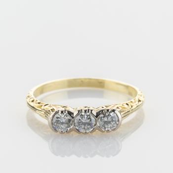 Antiker Ring aus 585er Gelb - & Weißgold mit 0.45ct