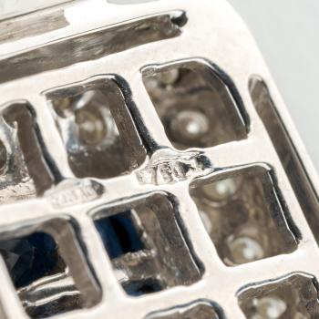 Anhänger aus 750er Gold mit  0.40ct Saphiren und 1.0ct Diamanten