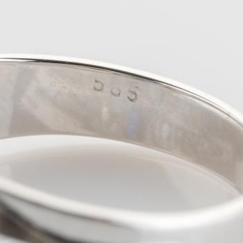 Ring aus 585er Weißgold mit 1 Saphir & 1.24ct Altschliff-Brillanten