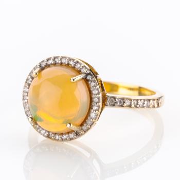 Ring 750er Gold mit Opal und 0.50ct Brillanten