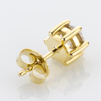 14k gold ear studs with 1.66ct diamonds