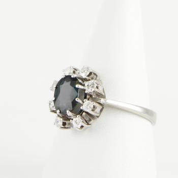 Preview: Damenring 585er Gold mit 1.50ct Saphir und 0.32ct Brillanten