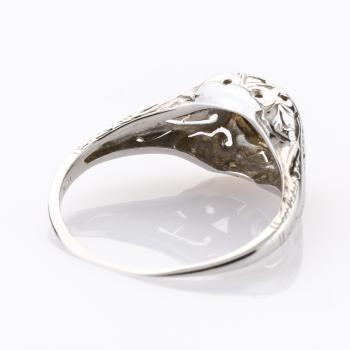 Art Deco Ring aus 750er Weißgold mit 0.10ct Brillant