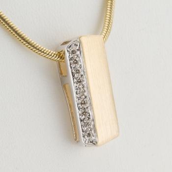 Moderner Anhänger aus 585er Gold mit 0.09ct Brillanten