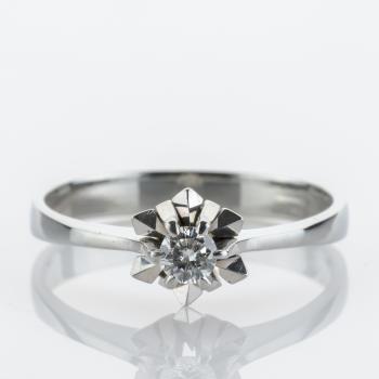 Vintage Ring aus 585er Weißgold mit Brillant