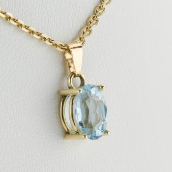 Preview: Anhänger mit 1.66ct Aquamarin in 585er Gelbgold