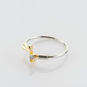 Preview: 0.04 ct Brilliant Ring in 950 Platinum & 18K Yellow Gold