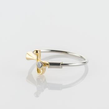 Preview: 0.04 ct Brilliant Ring in 950 Platinum & 18K Yellow Gold