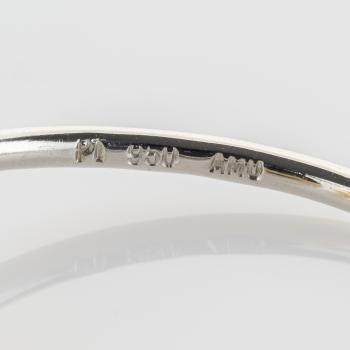 Ring mit 0.04 ct Brillant in 950er Platin & 750er Gelbgold