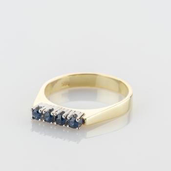 Preview: Ring aus 585er Gelb- und Weißgold mit 0.20ct Saphiren