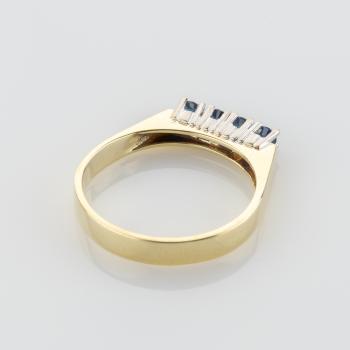 Preview: Ring aus 585er Gelb- und Weißgold mit 0.20ct Saphiren