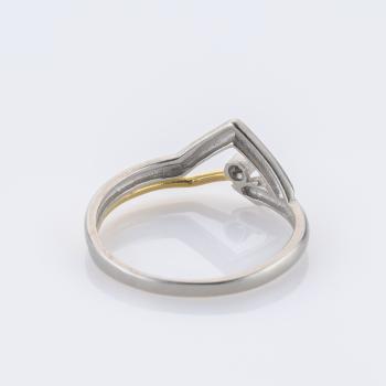 Preview: Ring aus 750er Gelbgold und Platin mit 0.02ct Diamant