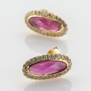 Ohrstecker aus 585er Gold mit 2.91ct Rubinen und 0.50ct Brillanten
