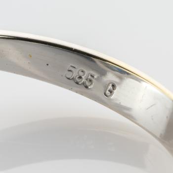 Vintage Ring aus 585er Weißgold mit 2.0ct Saphir und 0.40ct Brillanten