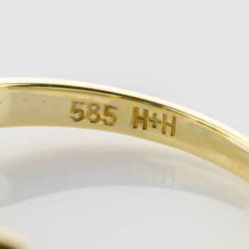 14k vintage gold ring with tourmalines and diamonds