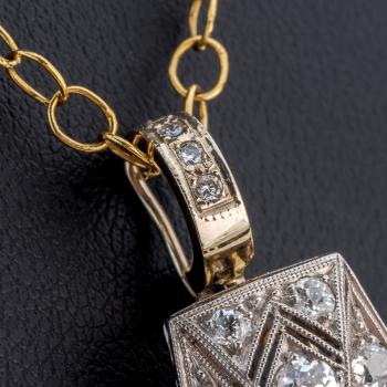 Art Deco Anhänger (Platin) mit Diamanten