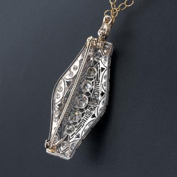 Art Deco Anhänger (Platin) mit Diamanten