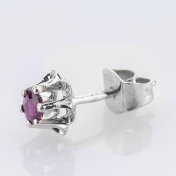 Preview: Ruby Stud Earrings in 14K White Gold, ca. 1970