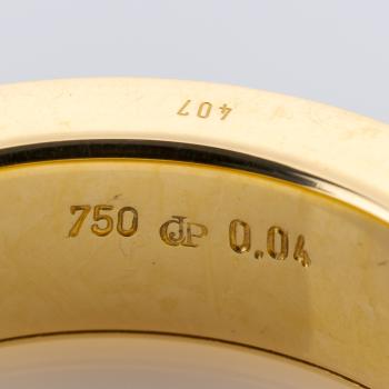 Ring aus 750er Gelbgold mit Keramikinlay und 0.04ct Diamant