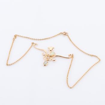 Collier aus 585er Gelbgold mit Opalen – inspiriert vom Jugendstil